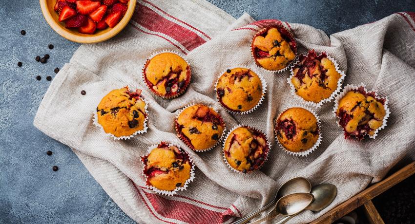 Strawberry and White Chocolate Muffins
