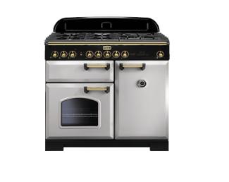 Falcon Classic Deluxe 100 Dual Fuel in White with Brass trim